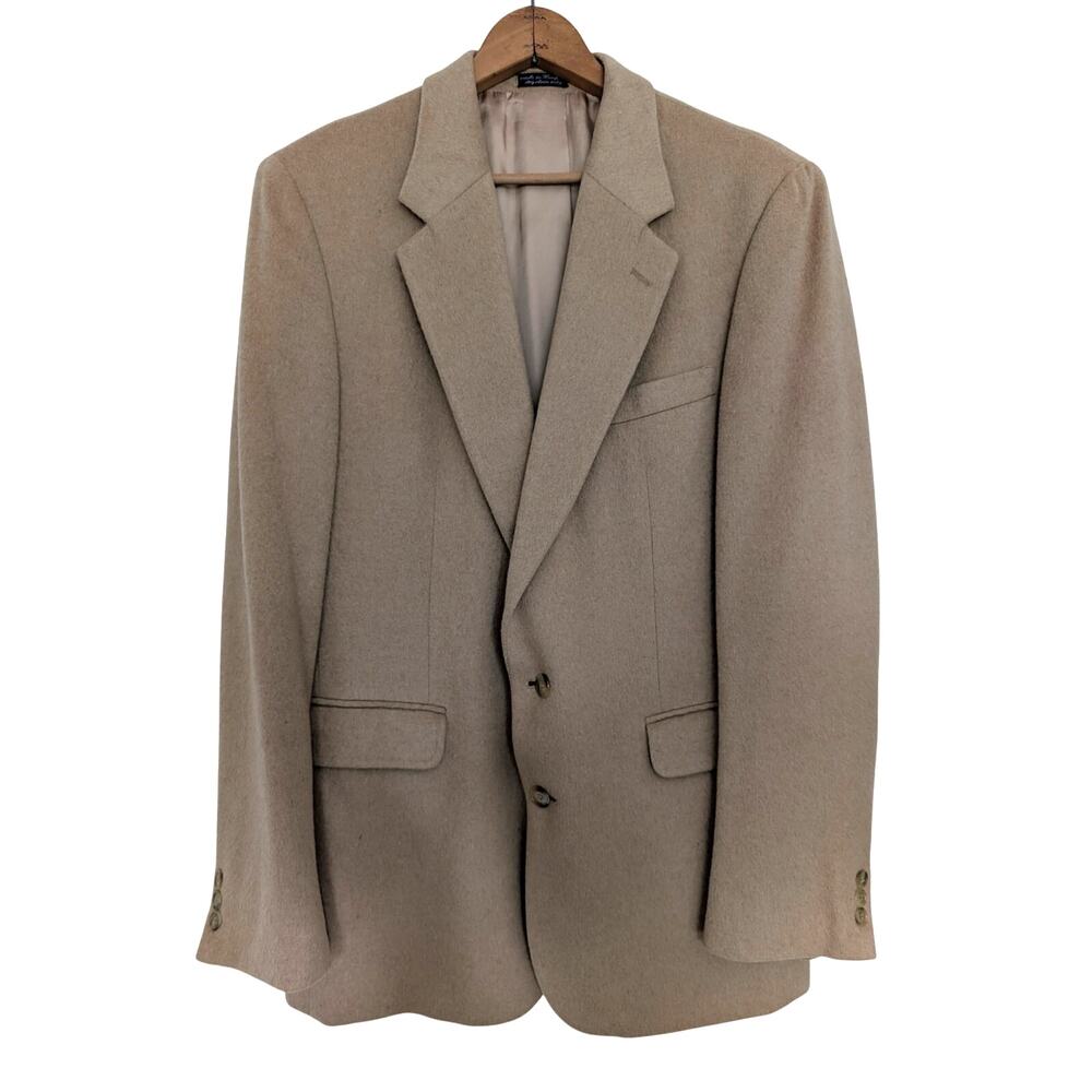 VTG JG Hook Camel Hair‎ Blend Tan Blazer Men 42L Old Money Preppy Classic Office